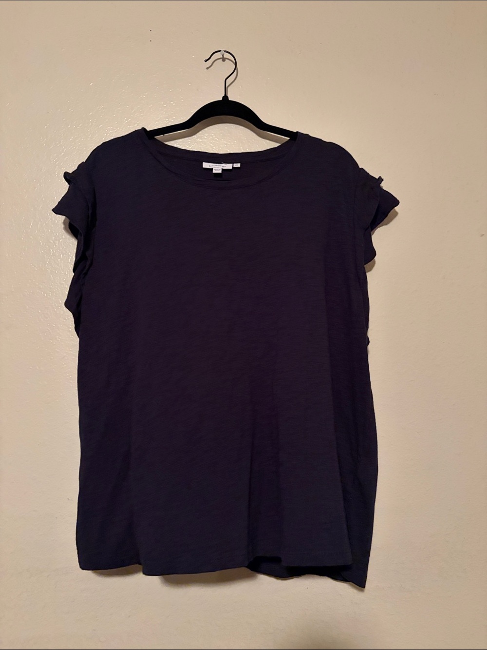 Chico's Black Short Sleeve Ruffle Tee